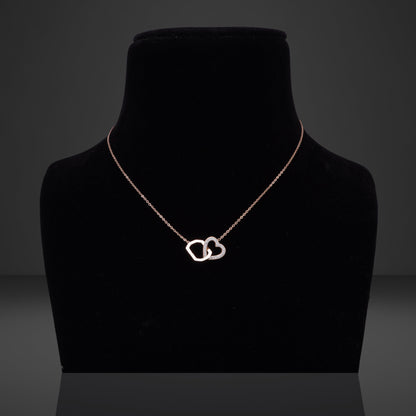 Octagone Heart Rosegold Necklace