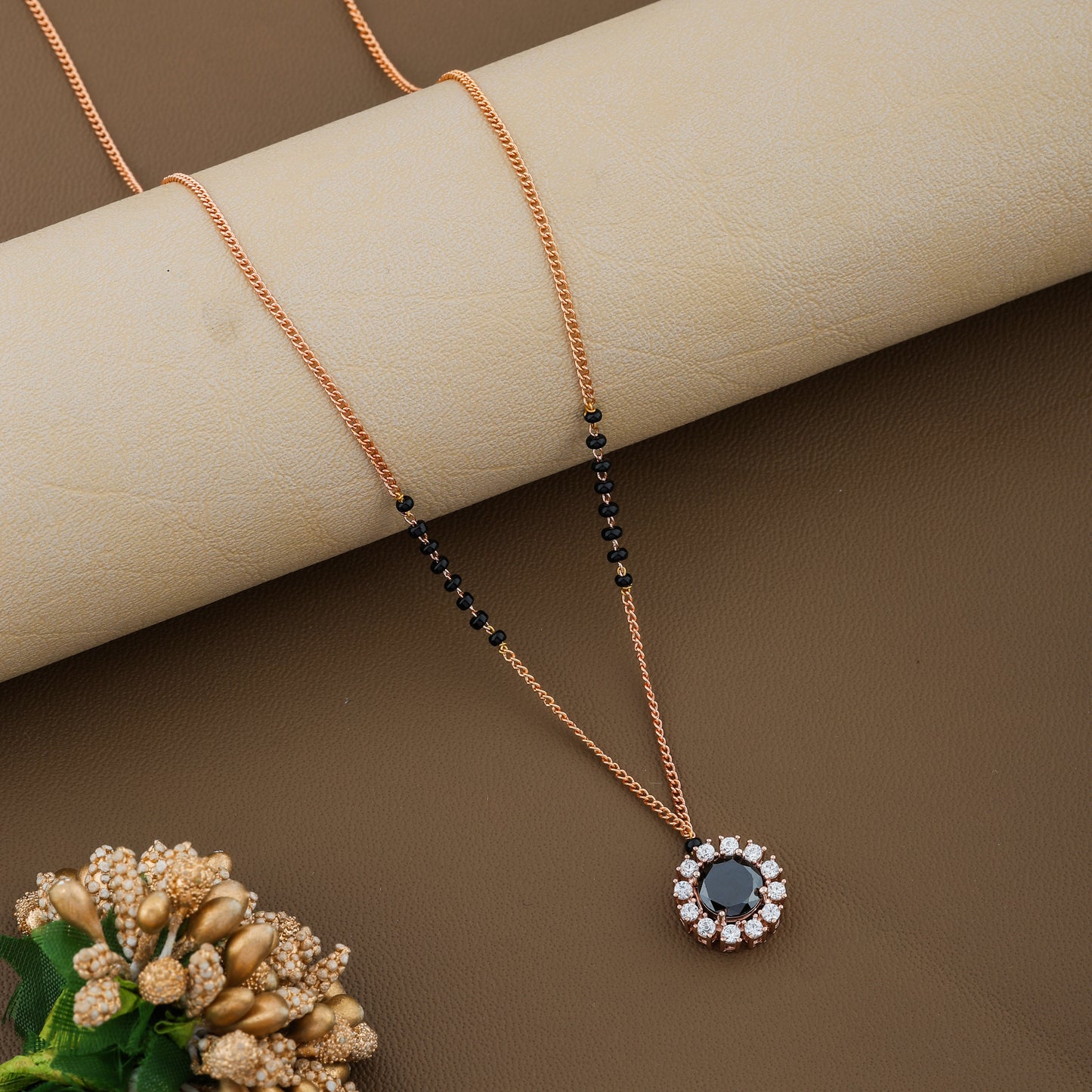 Shyla Rosegold Plated Mangalsutra