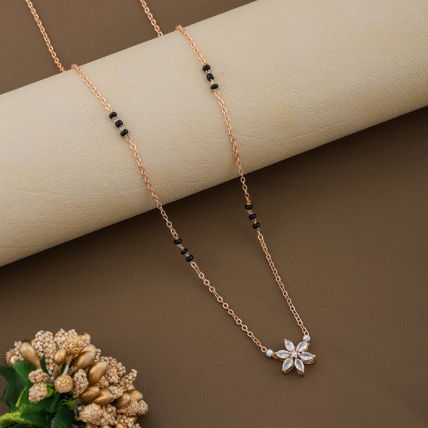 Dityaa Rosegold Plated Mangalsutra