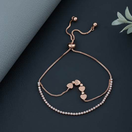 Dainty Heart Rosegold Plated Bracelet