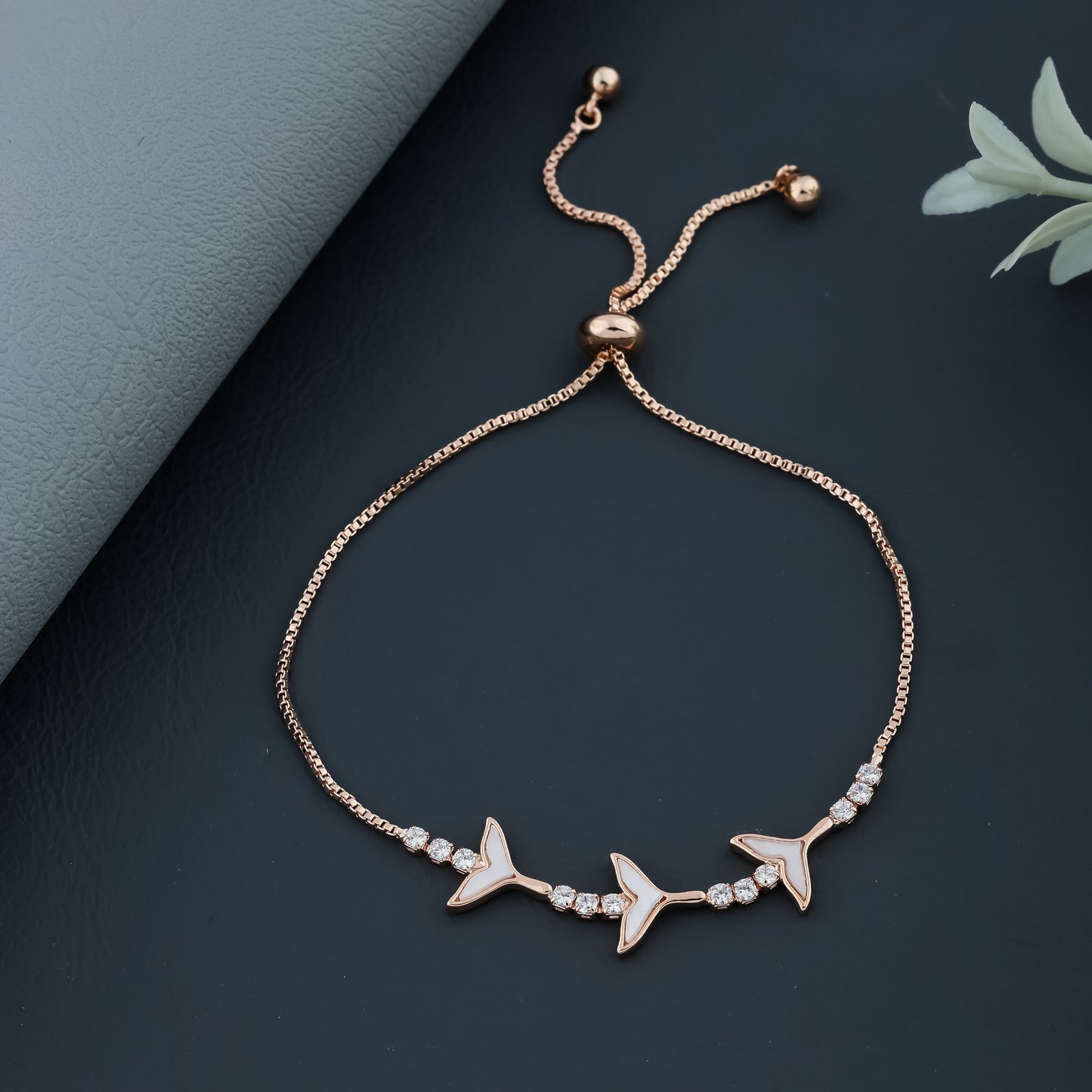 Kinsley Clover Rosegold Plated Bracelet