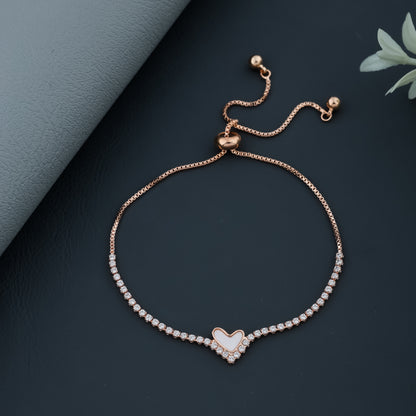 Tatum Heart Rosegold Plated Bracelet