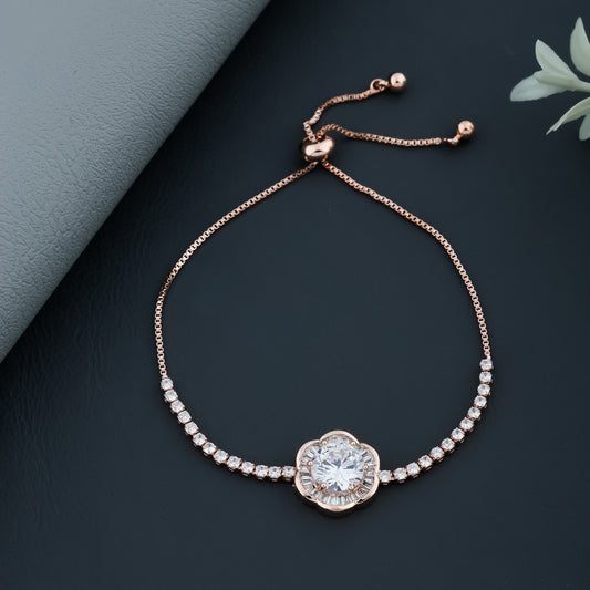 Studded Diamond Rosegold Plated Bracelet