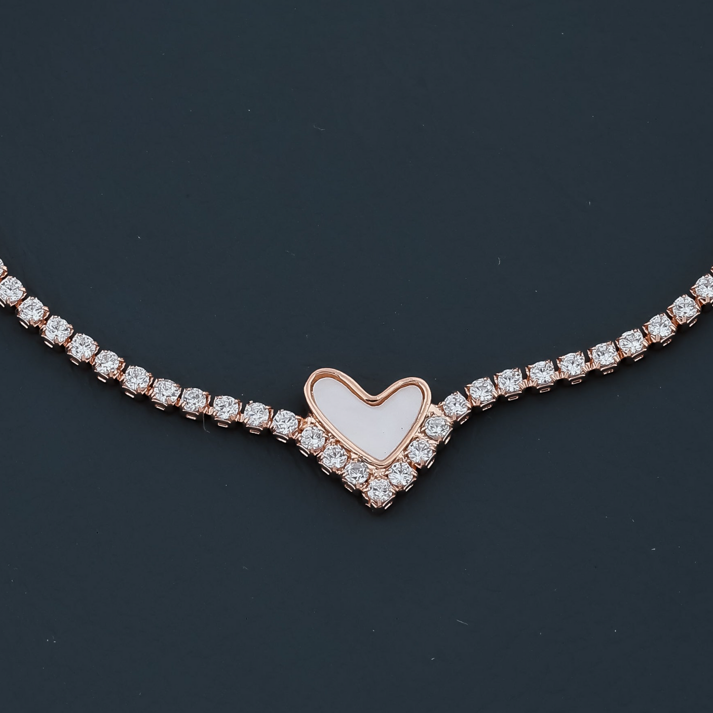 Tatum Heart Rosegold Plated Bracelet