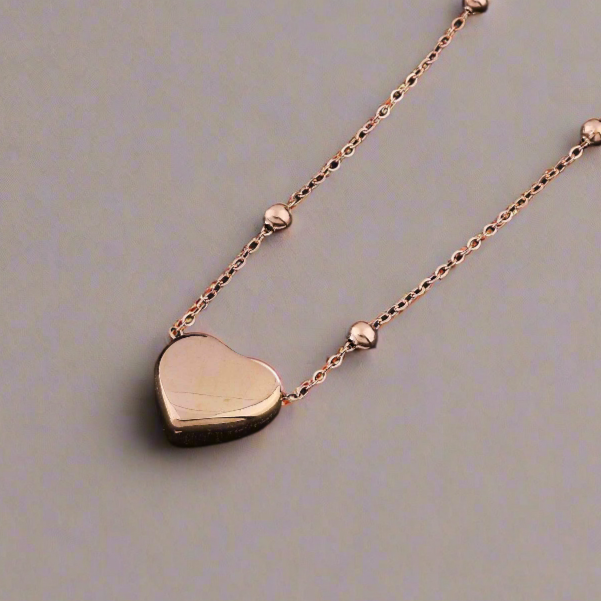 Statement Heart Rosegold Plated Necklace