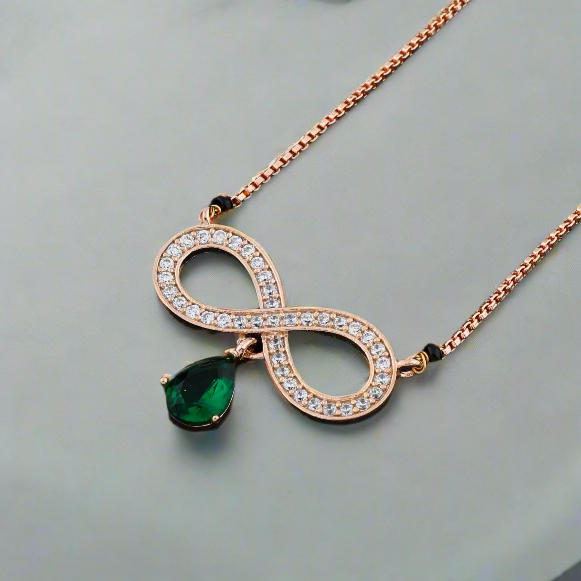 Monark Green Rosegold Mangalsutra