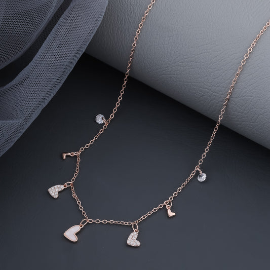 Flavia Heart Rosegold Plated Choker