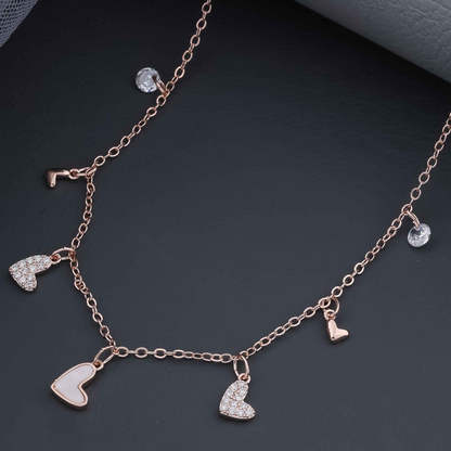 Flavia Heart Rosegold Plated Choker