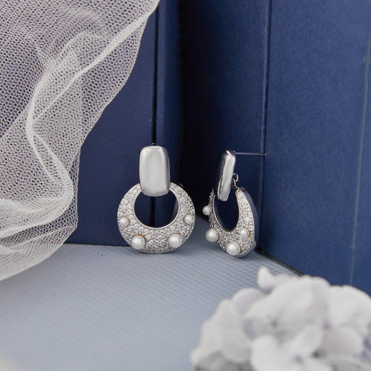 Silver Plated Luxuries Diamond Earrings GPER040