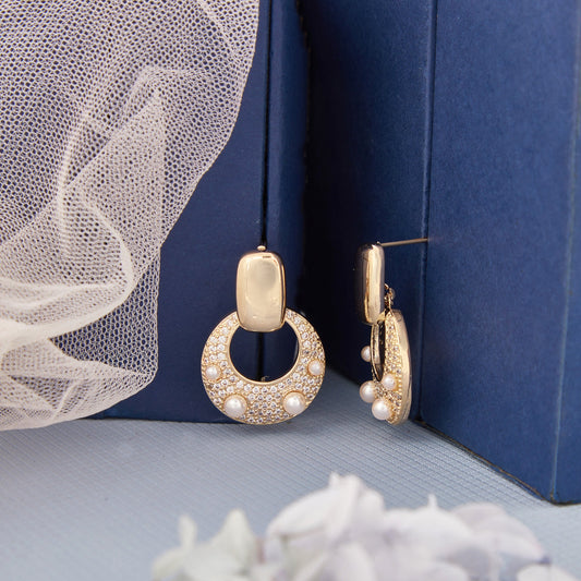 Gold Plated Luxuries Diamond Earrings