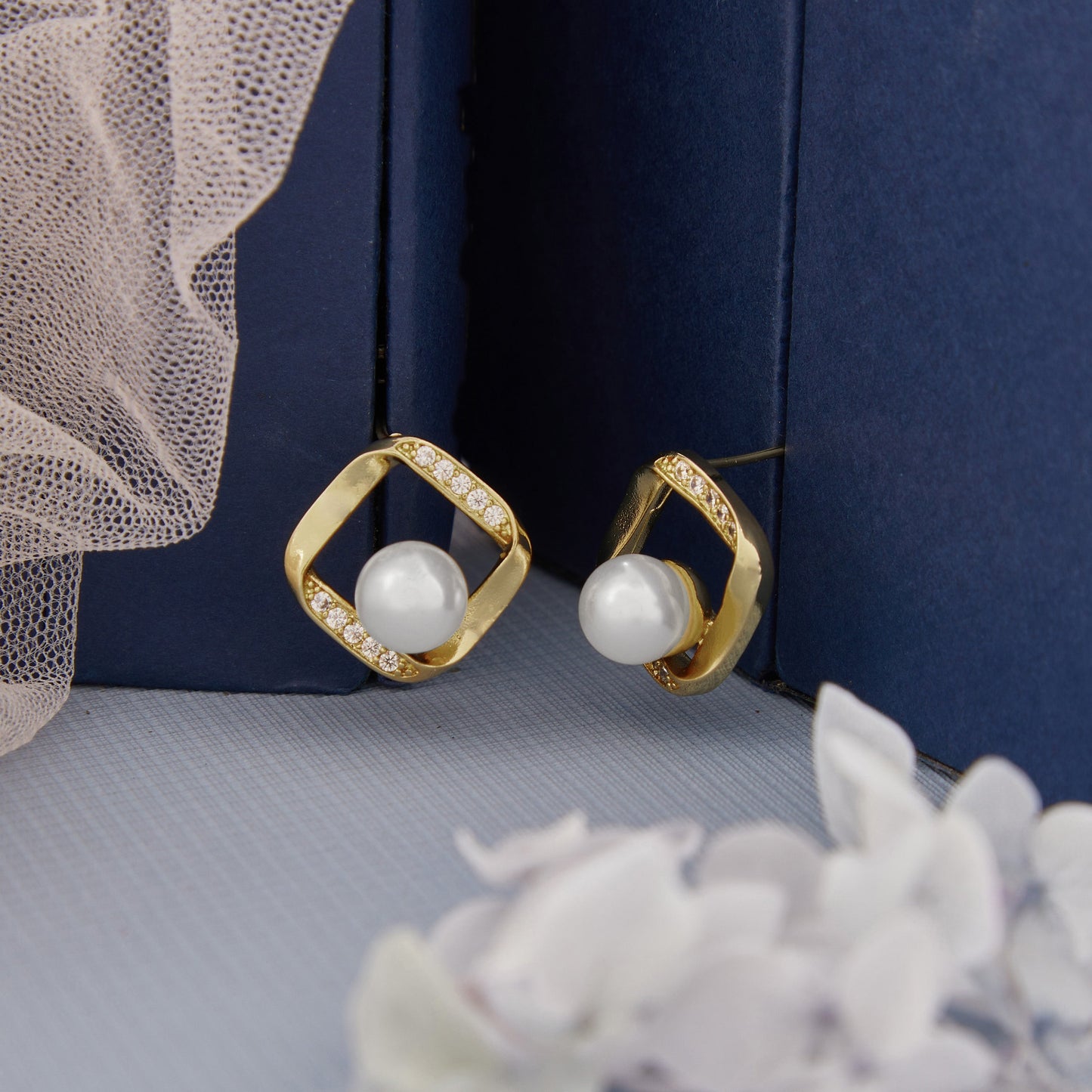 Gold Plated Luxuries Diamond Earrings 