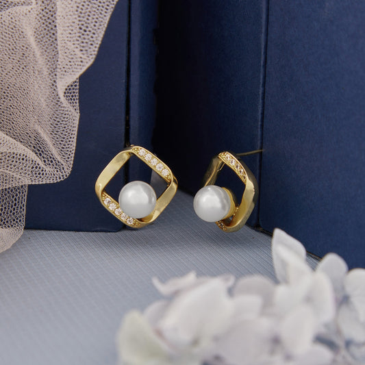 Gold Plated Luxuries Diamond Earrings 