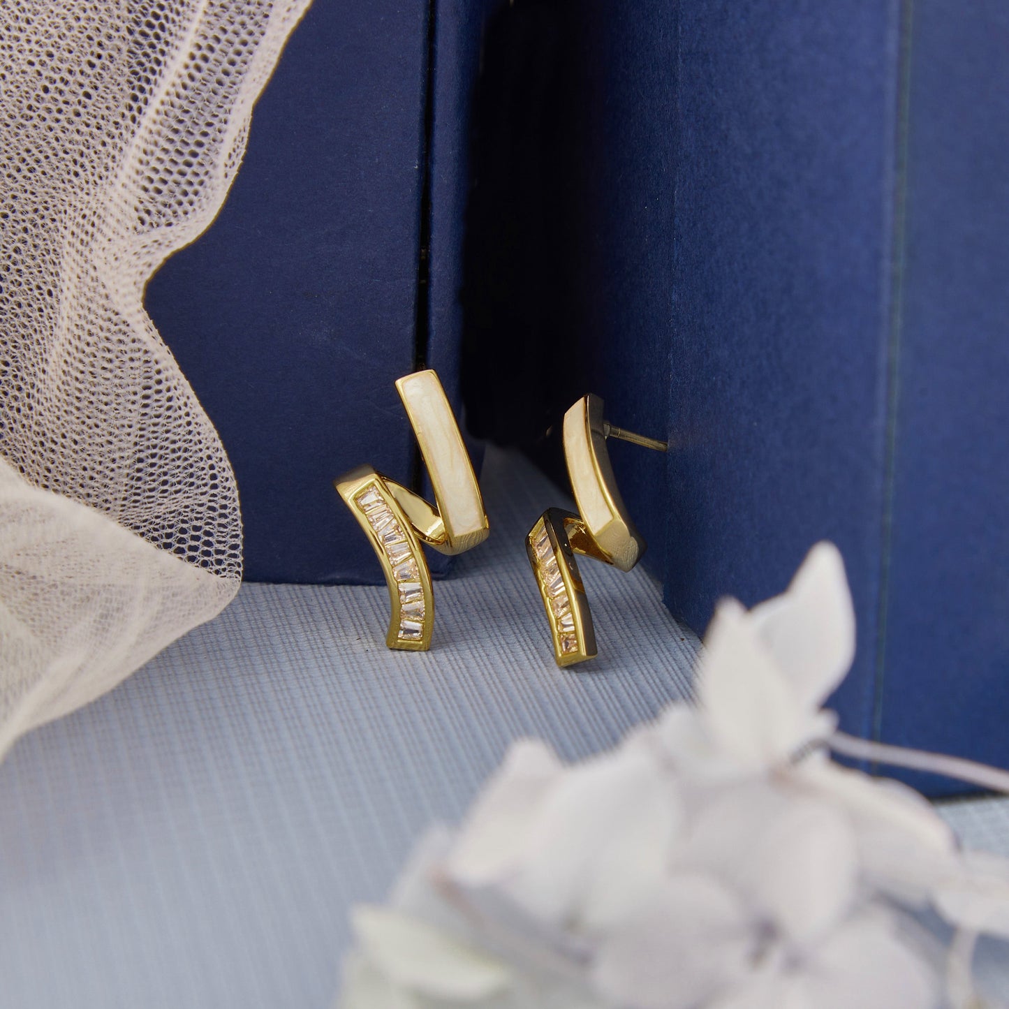 Gold Plated Luxuries Diamond Earrings