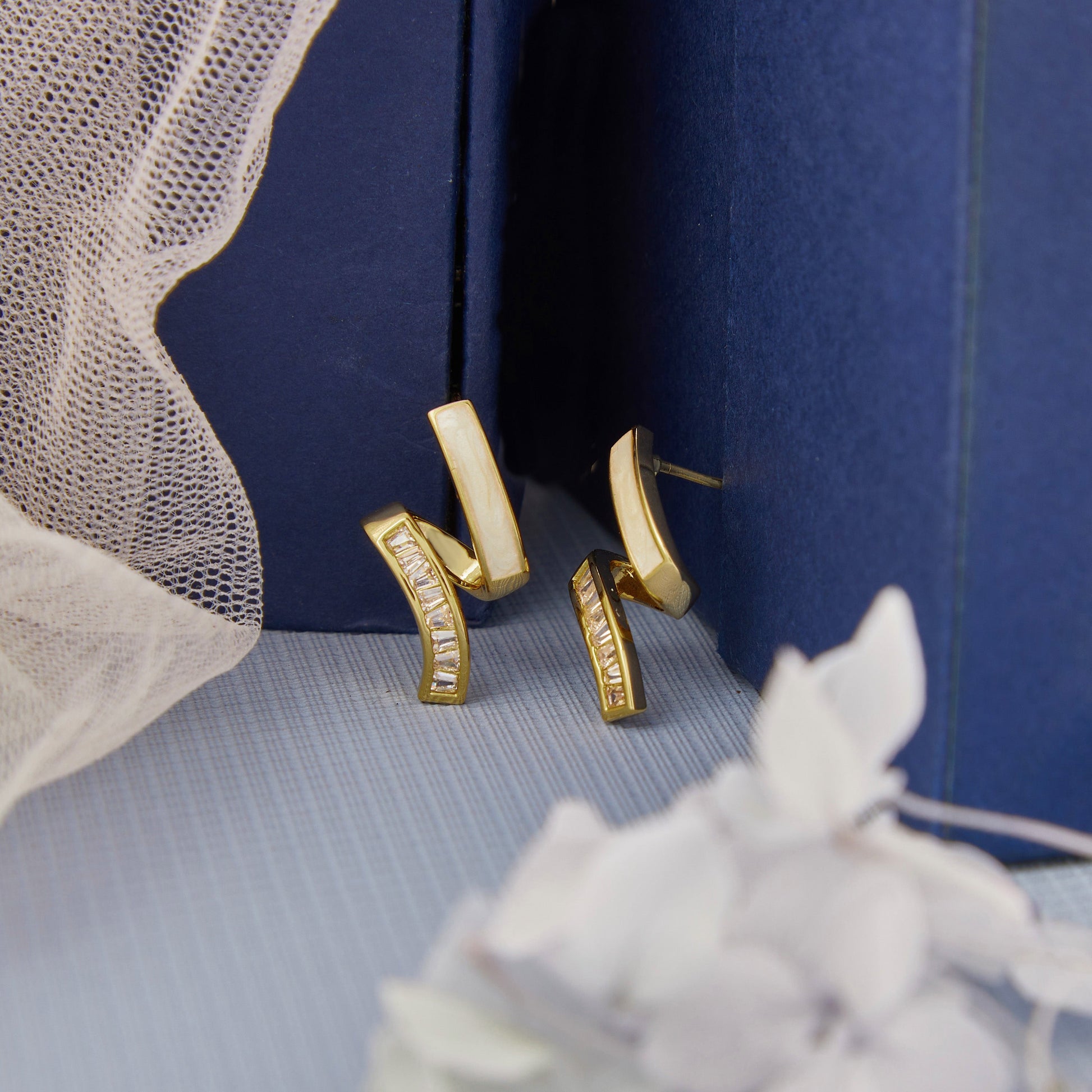 Gold Plated Luxuries Diamond Earrings