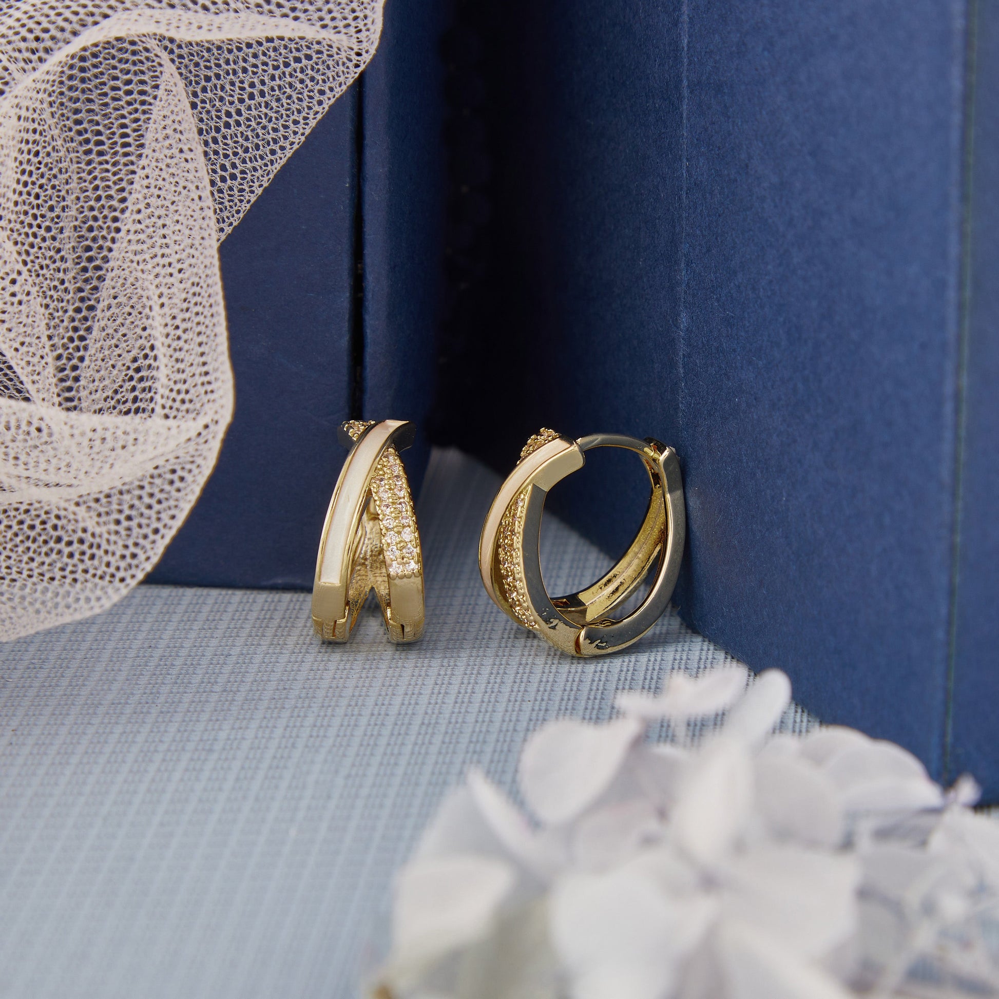 Gold Plated Luxuries Diamond Earrings